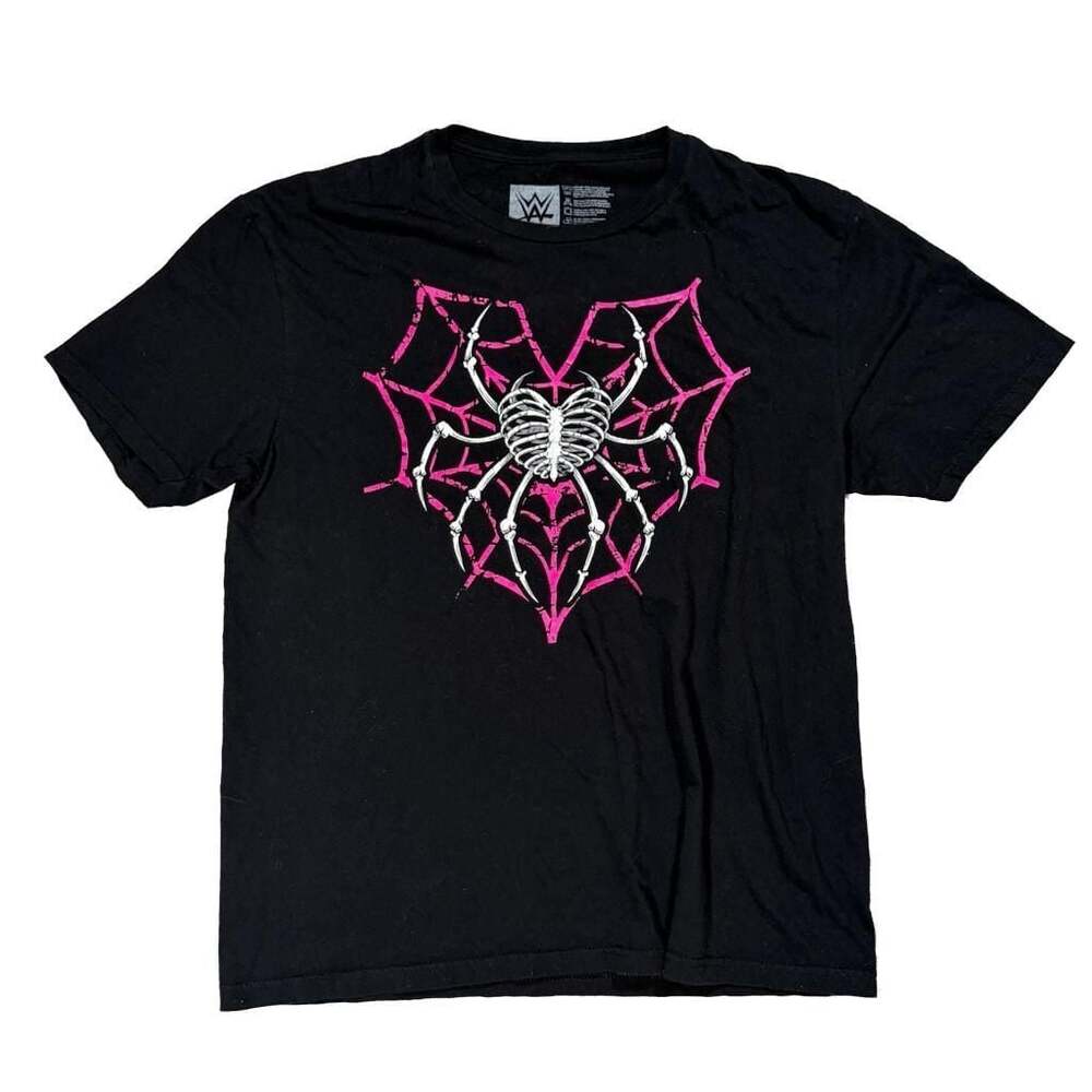 WWE AJ Lee Love Bites Back Skeleton Spider T-Shirt Size L Grunge Punk